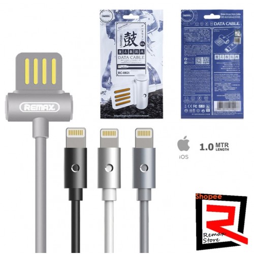 USB kabelis Remax "Waist Drum" RC-082i pilkas "Lightning" 100cm