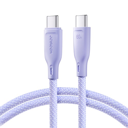 USB Laidas Joyroom "SA34-CC3" violetinis "Type-C / Type-C" 100cm (iki 60W)