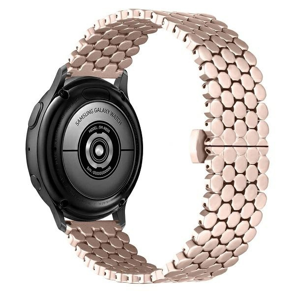 Beline dirželis Watch 20mm Metal Honeycomb rožinis-auksinis box