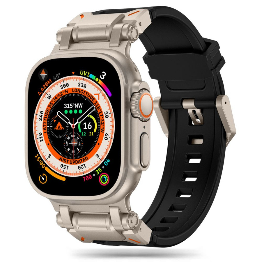 TECH-PROTECT DELTA PRO APPLE WATCH 4 / 5 / 6 / 7 / 8 / 9 / SE / ULTRA 1 / 2 (42 / 44 / 45 / 49 MM) JUODAS/TITANINIS