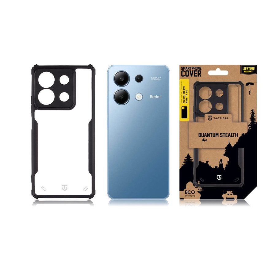 Tactical Quantum Stealth Dėklas skirta Xiaomi Redmi Note 13 5G Skaidrus/Juodas