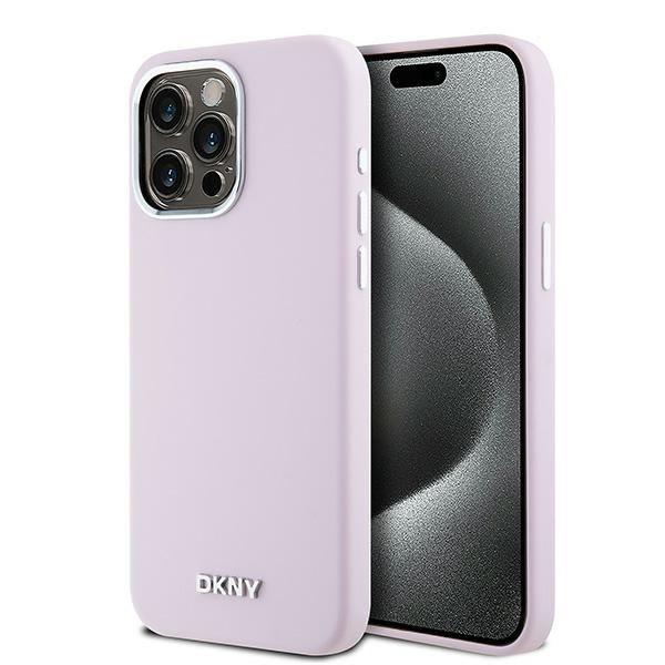 DKNY DKHMP14XSMCHLP iPhone 14 Pro Max6.7" rožinis dėklas Liquid Silicone Small Metal Logo MagSafe