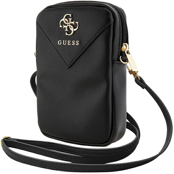 Guess rankinė GUWBZPGSTEGK juoda/juoda Zip Triangle 4G