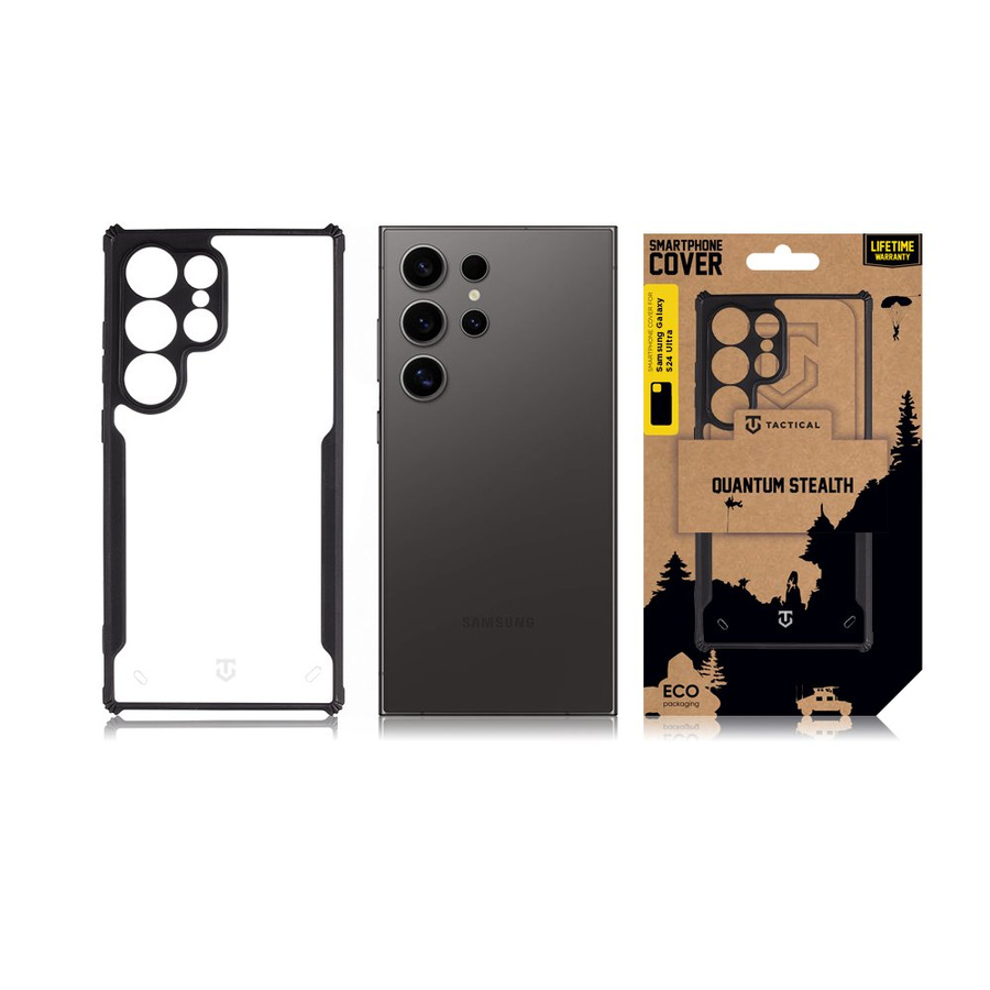 Tactical Quantum Stealth Dėklas skirta Samsung Galaxy S24+ Skaidrus/Juodas