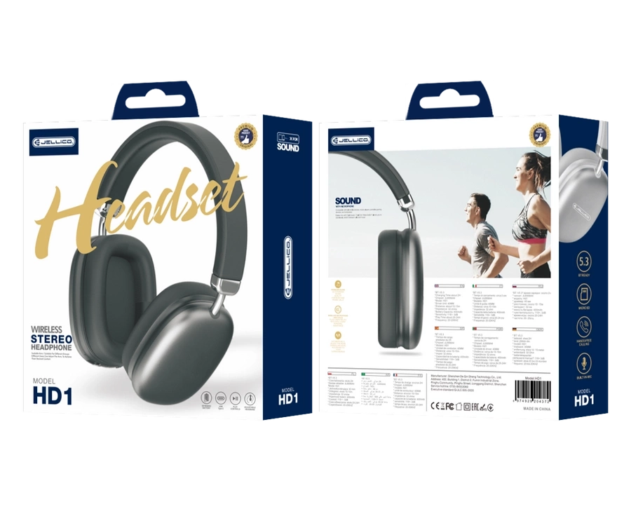 JELLICO belaidės ausinės HD1 Juodas