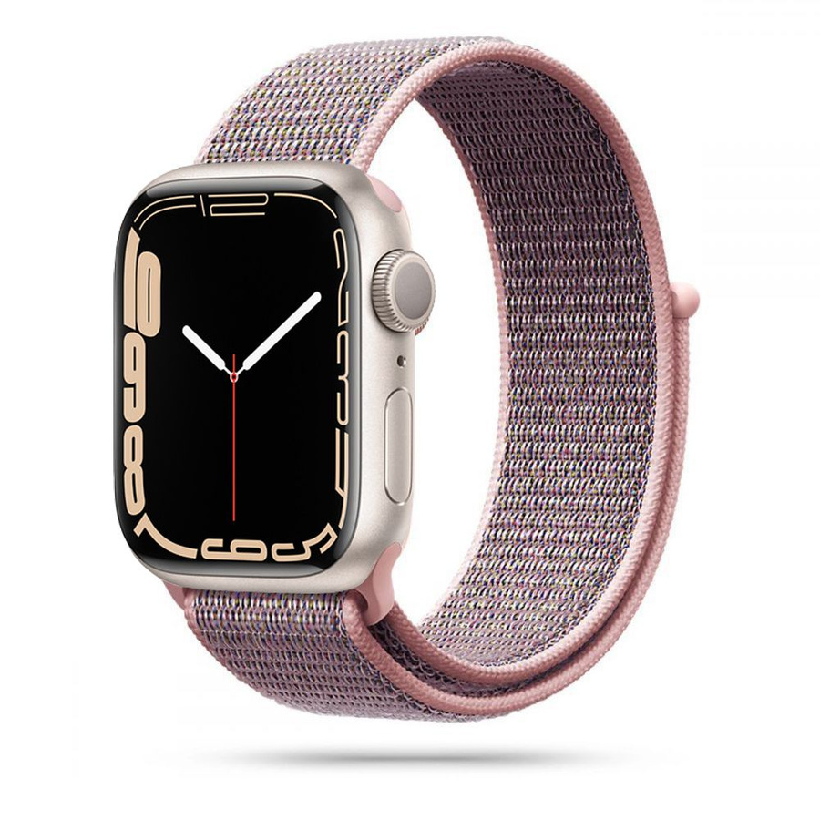 TECH-PROTECT NYLON APPLE WATCH 4 / 5 / 6 / 7 / 8 / 9 / SE (38 / 40 / 41 MM) ROŽINIO SMĖLIO