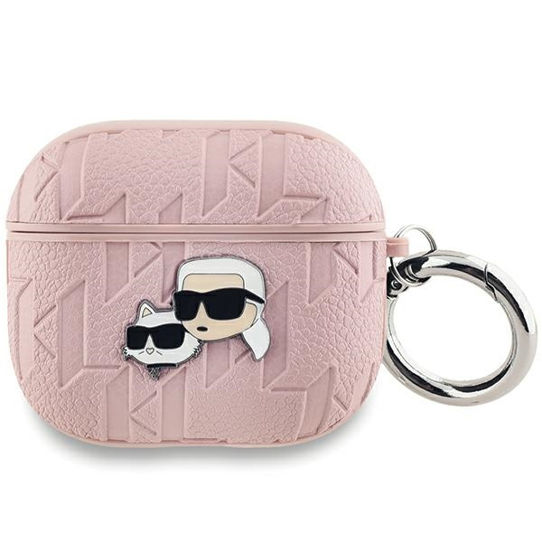 Karl Lagerfeld KLA3PGKCPP AirPods 3 dėklas rožinis Monogram Karl & Choupette Head