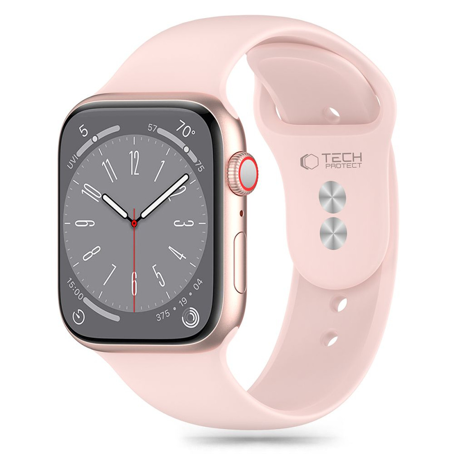 TECH-PROTECT SILICONE APPLE WATCH 4 / 5 / 6 / 7 / 8 / 9 / SE (38 / 40 / 41 MM) ŠVIESIAI ROŽINIS