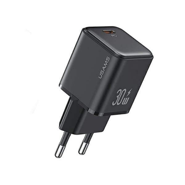 USAMS Tinklo įkroviklis 1xUSB-C PD30W 3A (tik galvutė) PD3.0 Fast Charging juodas X-ron Series CC186TC01 (US-CC186)