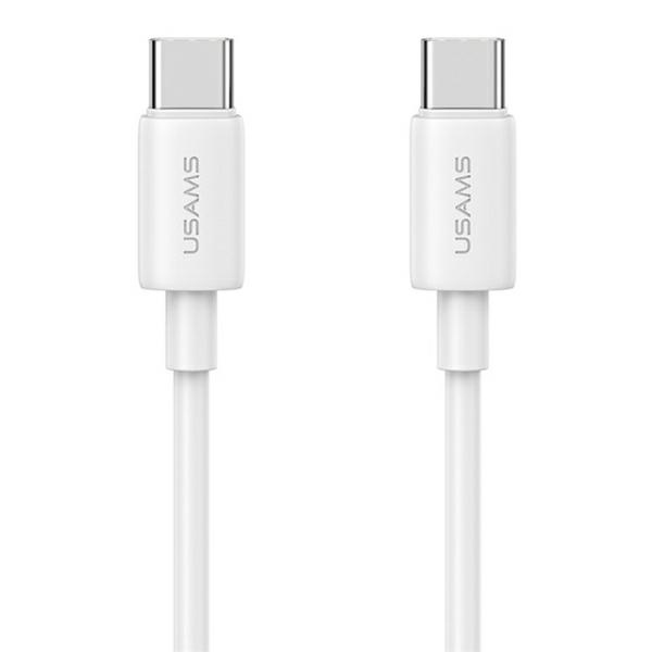 USAMS Laidas USB-C na USB-C 60W 1m Fast Charging YD Series baltas SJ711USB02 (US-SJ711)