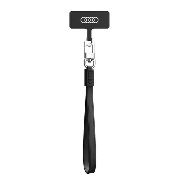 Audi universalus telefono dirželis 28cm 10mm odinis juodas AU-HSLSL-GT/D1-BK
