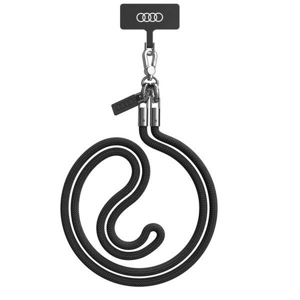 Audi universalus telefono dirželis 120cm 6mm per petį juodas AU-CBL8-R8/D1-BK