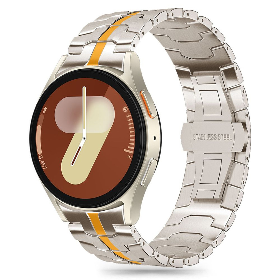 TECH-PROTECT STAINLESS LINE SAMSUNG GALAXY WATCH 4 / 5 / 5 PRO / 6 / 7 / FE TITANIUM/ORANŽINIS