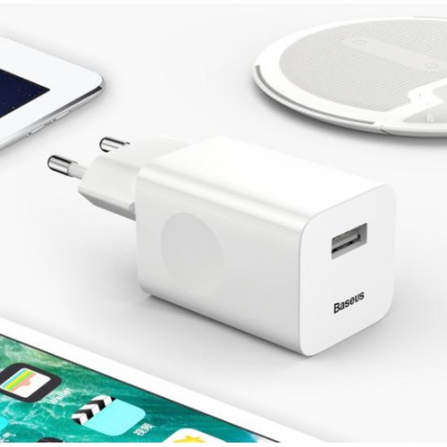 Įkroviklis Baseus "Quick Charger" baltas (Output: 3A / Quick Charging)