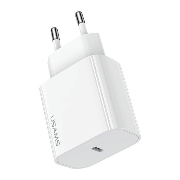 USAMS Tinklo įkroviklis 1xUSB-C T65 PD20W (only head) PD Fast Charging baltas CC226TC01 (US-CC226)
