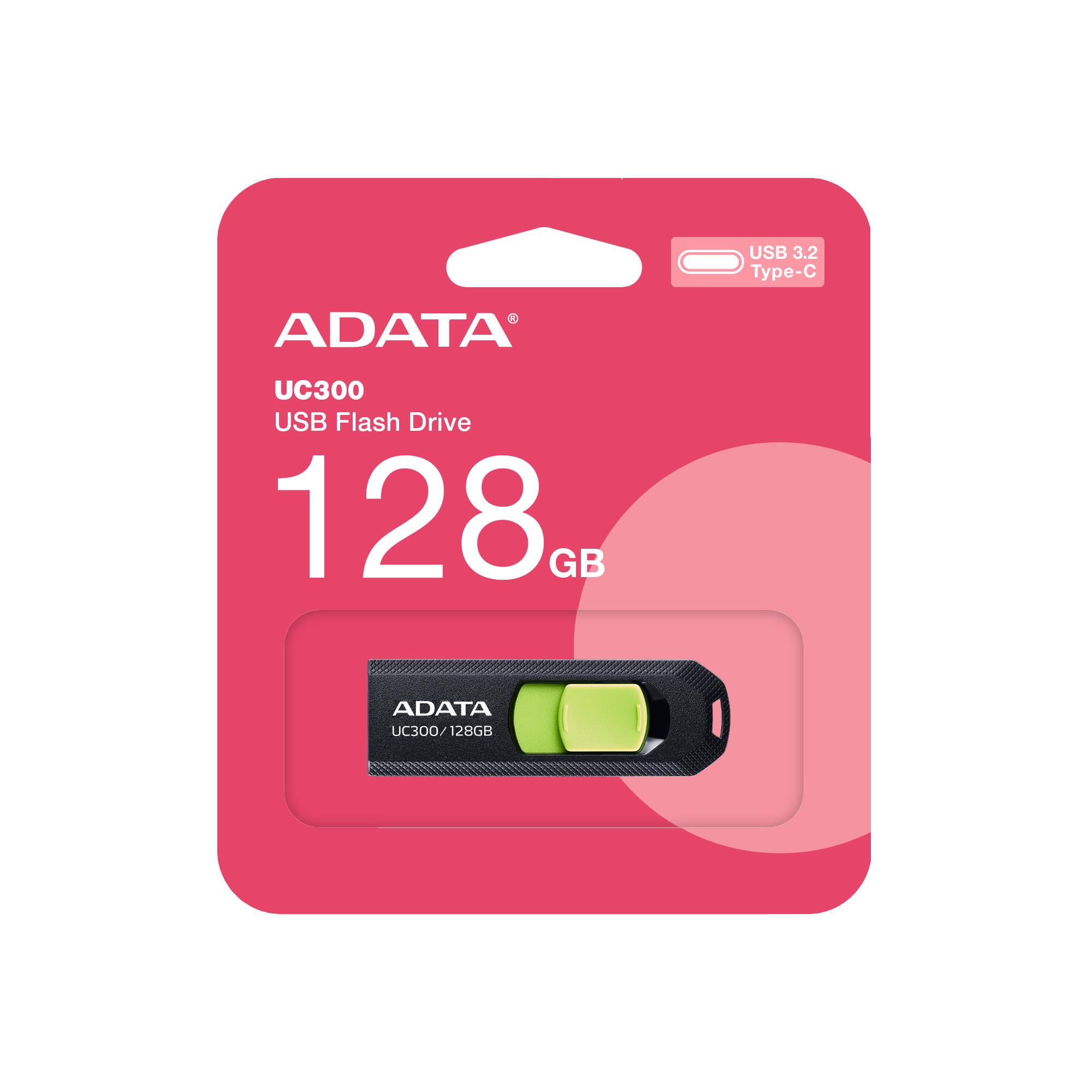 Adata UC300 USB-C 128GB atmintinė, juoda/žalia
