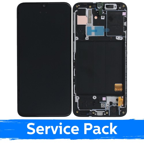 Ekranas skirtas Samsung A405 2019 A40 juodas su rėmeliu (Service Pack)