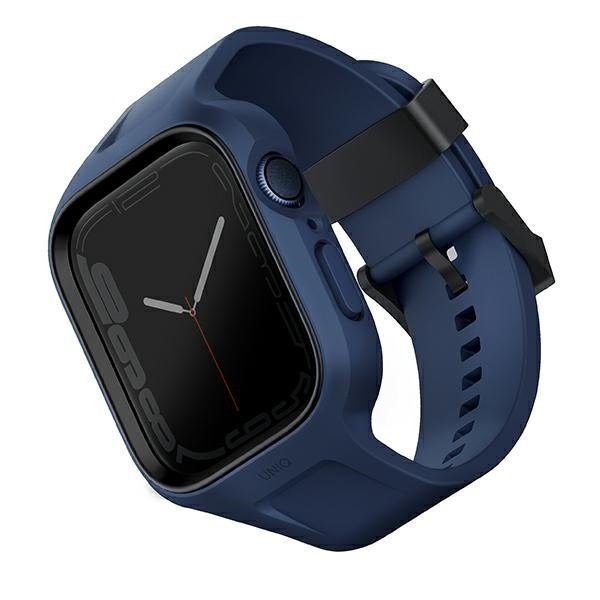 UNIQ dirželis Monos 2in1 Apple Watch Strap + Case Series 4/5/6/7/8/9/SE/SE2 44/45mm. tamsiai mėlynas
