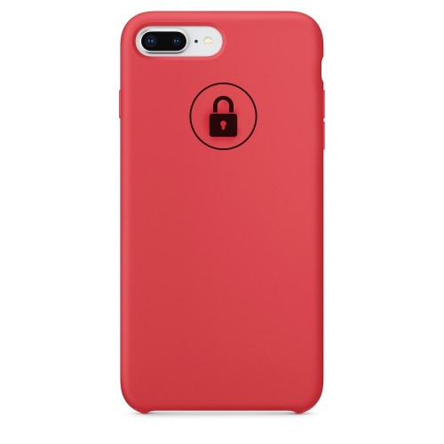 Dėklas "Silicone Case" skirtas iPhone 7 Plus (8 Plus) / Raspberry / su įpakavimu