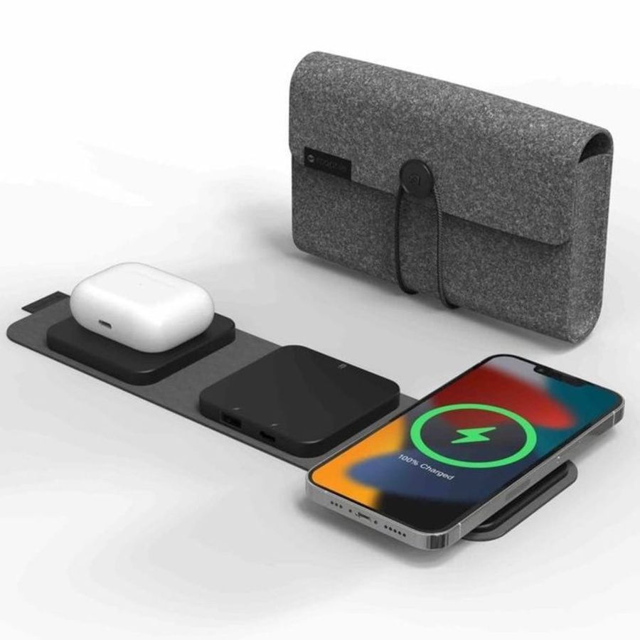 Mophie Snap+ Multi Device Kelioninis įkroviklis 4in1 30W Belaidė krovimo stotelė, juodas