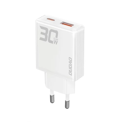 Įkroviklis Dudao "A30EU" baltas 30W (1xPD / 1xQC3.0)