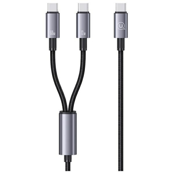 USAMS laidas 2in1 2xUSB-C 72W 1,2m Aluminum Alloy Data Cable Sufeng Series SJ740USB101 (US-SJ740)