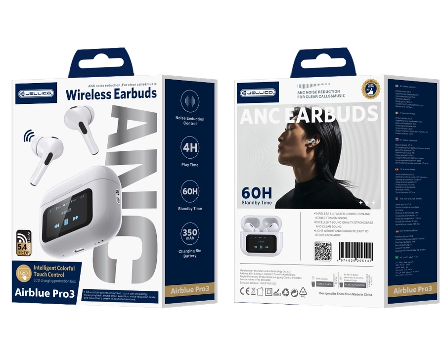 JELLICO belaidės ausinės AirBlue Pro 3 baltas