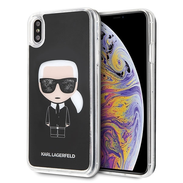 Karl Lagerfeld KLHCI65ICGBK iPhone XsMax juodas Iconic Glitter dėklas