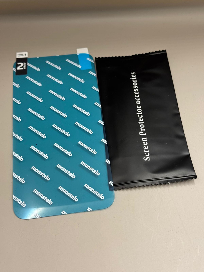 Hibridinis stiklas 9H MONSTELO skirtas iPhone 15 + Montavimo rinkinys 5 vnt.