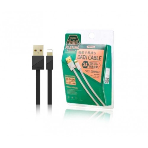 USB kabelis Remax "Quick Charge 3A" RC-048i juodas "Lightning" 100cm