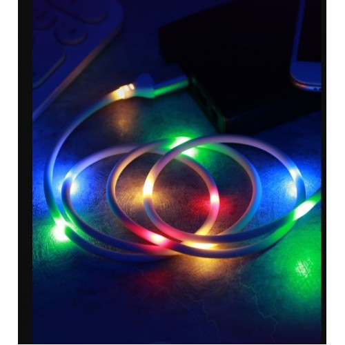 USB kabelis Remax PD-B14 tamsus "Lightning" / LED apšvietimas visu ilgiu / 100cm