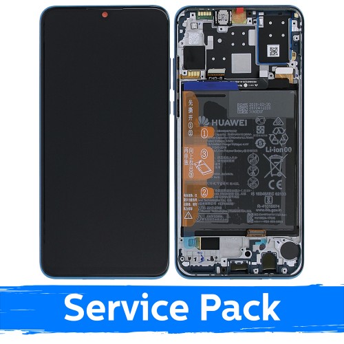 Ekranas skirtas Huawei P30 Lite su rėmeliu / Peacock Blue / (Service Pack)