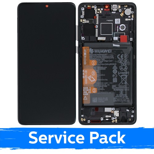 Ekranas skirtas Huawei P30 su rėmeliu / Black / (Service Pack)