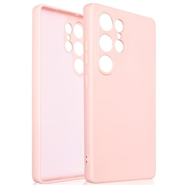 Beline silikoninis dėklas Samsung S25 Plus rožinis auksinis