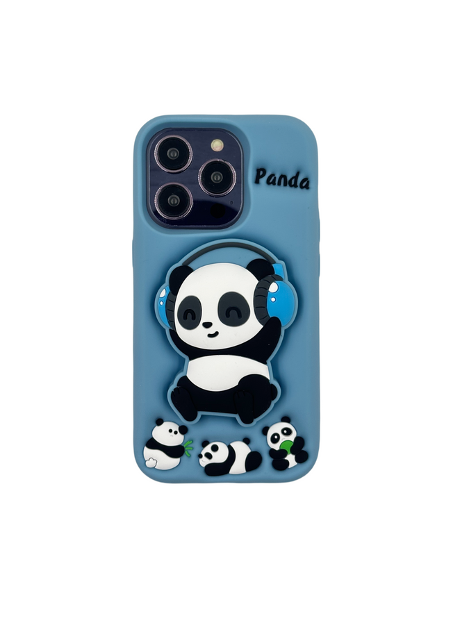 Dėklas 3D PANDA SU LAIKLIU IPHONE 14 PRO
