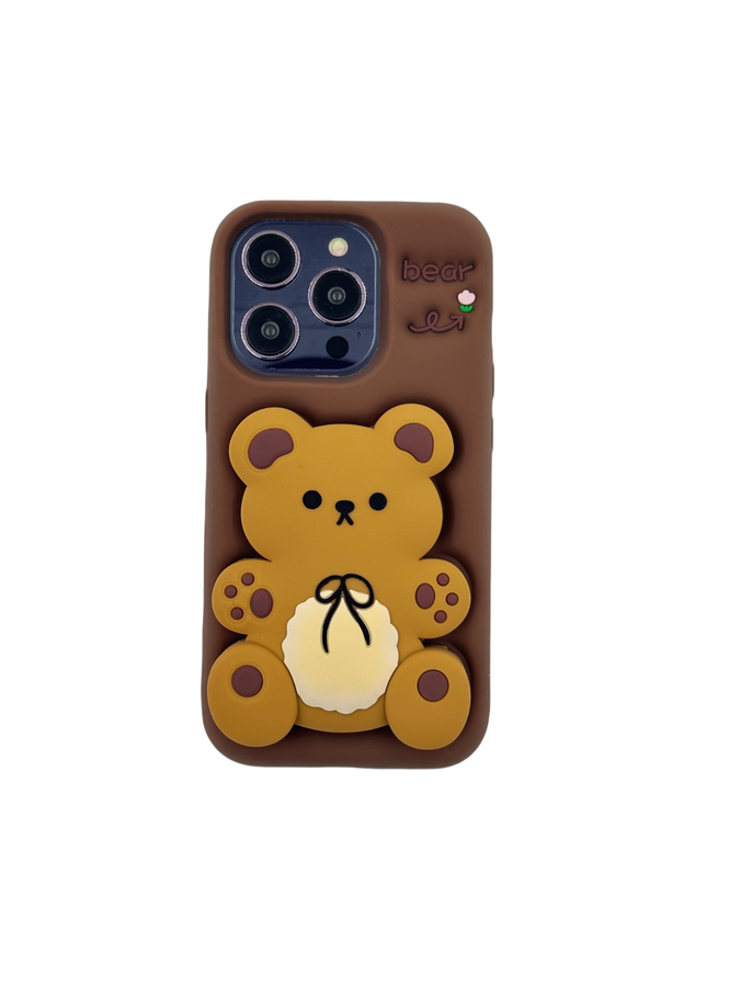 Dėklas 3D BEAR SU LAIKLIU IPHONE 13