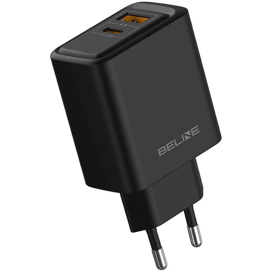 Tinklo įkroviklis Beline 45W USB-A/USB-C BLN2CB45 juodas