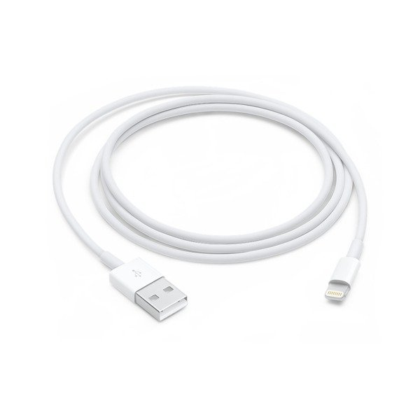 APPLE laidas USB MD818ZM / A IPHONE LIGHTING 8-PIN 1M baltas be dėžutės be krašto