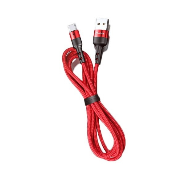 USAMS Pintas laidas U26 USB-C 1m1szt. for set 3A Fast Charging raudonas SJ313TC02 (US-SJ313)