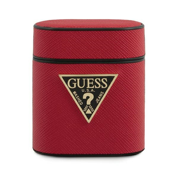 Guess GUACA2VSATMLRE AirPods 1/2 dėklas raudonas Saffiano