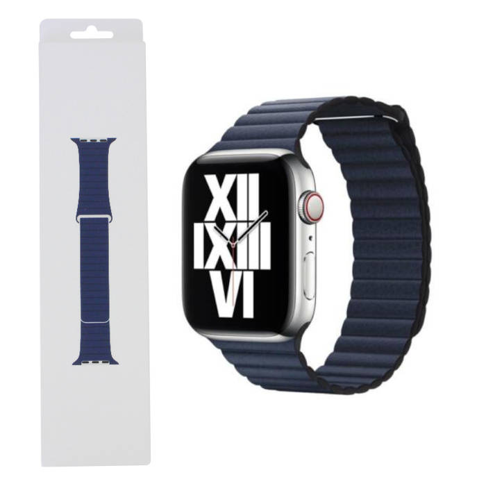 Originali Apple odinė Loop apyrankė 44/45/46/49MM MLHM2ZM/A SIZE L MIDNIGHT BLUE originali plomba