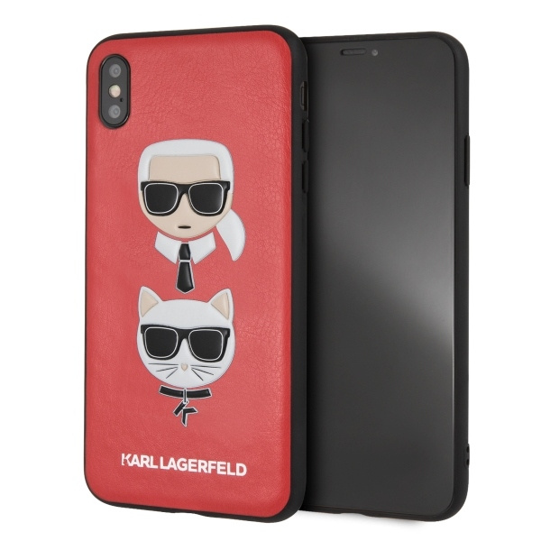 Karl Lagerfeld KLHCI65KICKCRE iPhone Xs Max kietasis dėklas raudonas Karl & Choupette