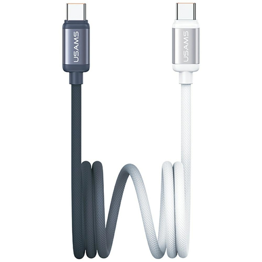 Laidas USAMS Bicolor Series SJ756 PD 60W USB-C/USB-C 1.2m juodai baltas