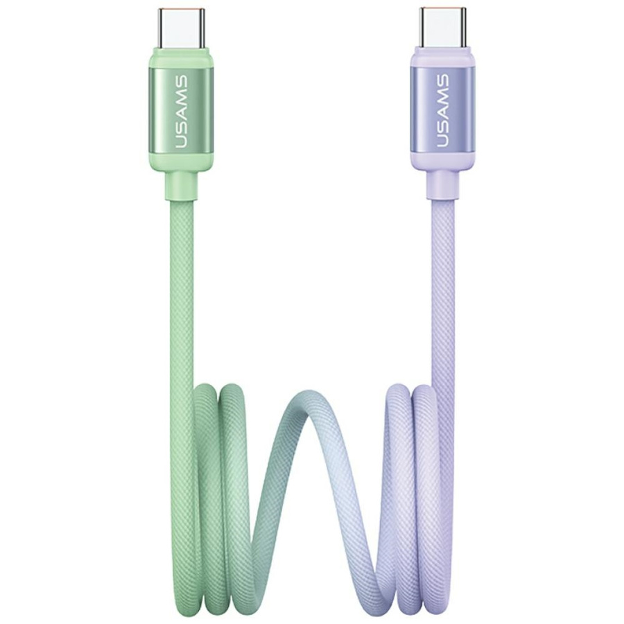 Laidas USAMS Bicolor Series SJ756 PD 60W USB-C/USB-C 1.2m žaliai violetinis