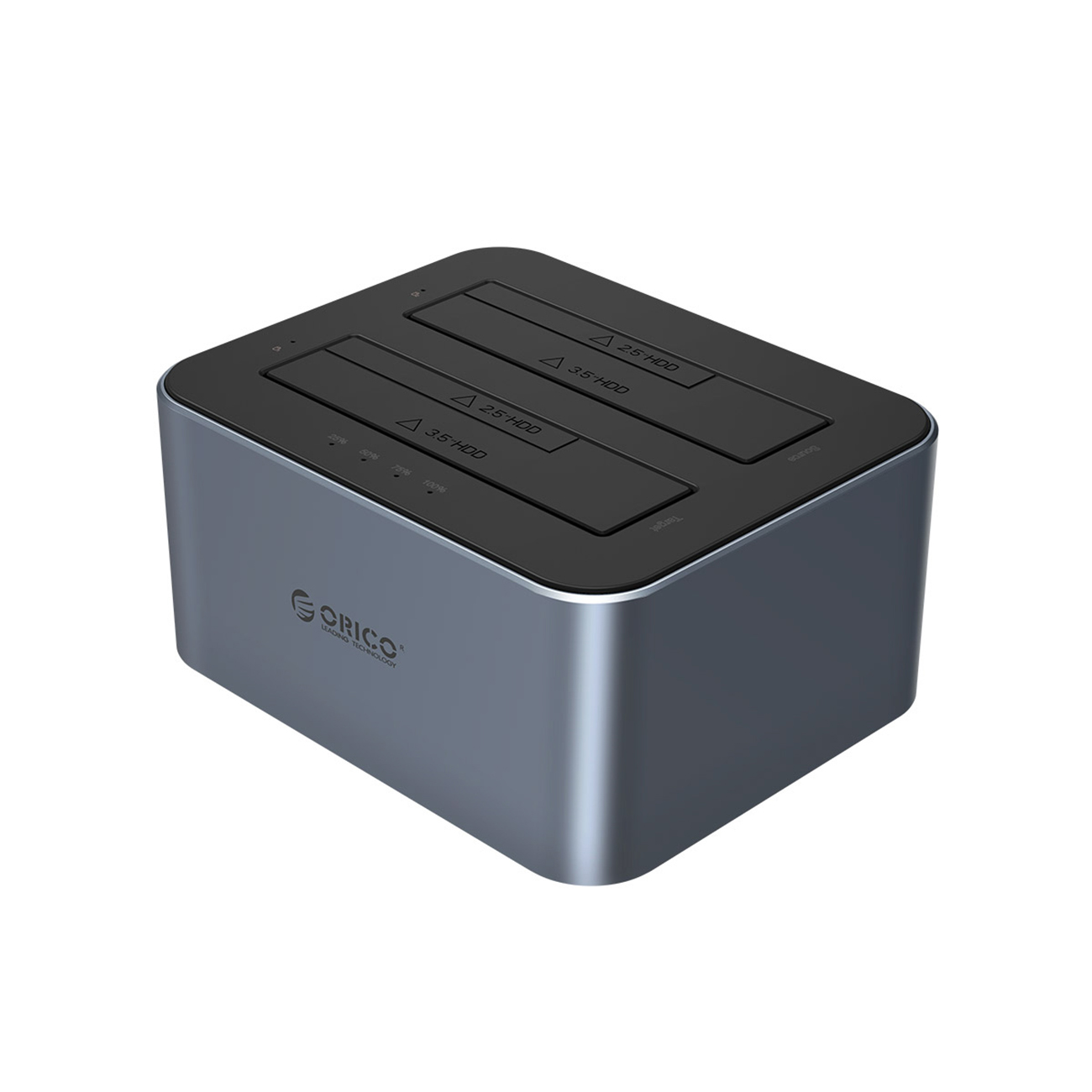 Orico 6626C3-C-V1 dviejų diskų dokas su klonavimo funkcija 2.5"/3.5" SATA HDD/SSD pilkas
