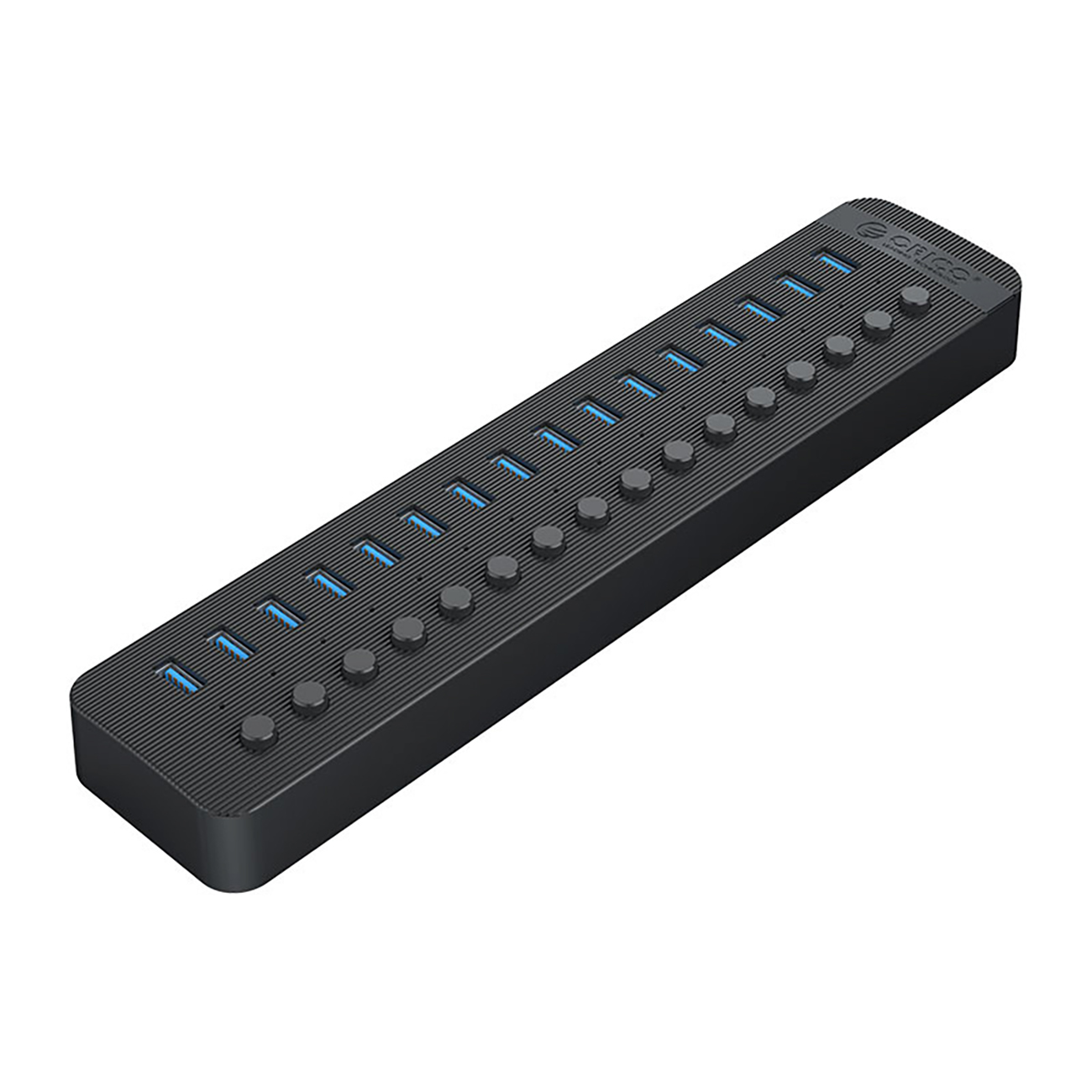 Orico CT2U3-16AB šakotuvas 16x USB-A 3.0 su jungikliais juodas