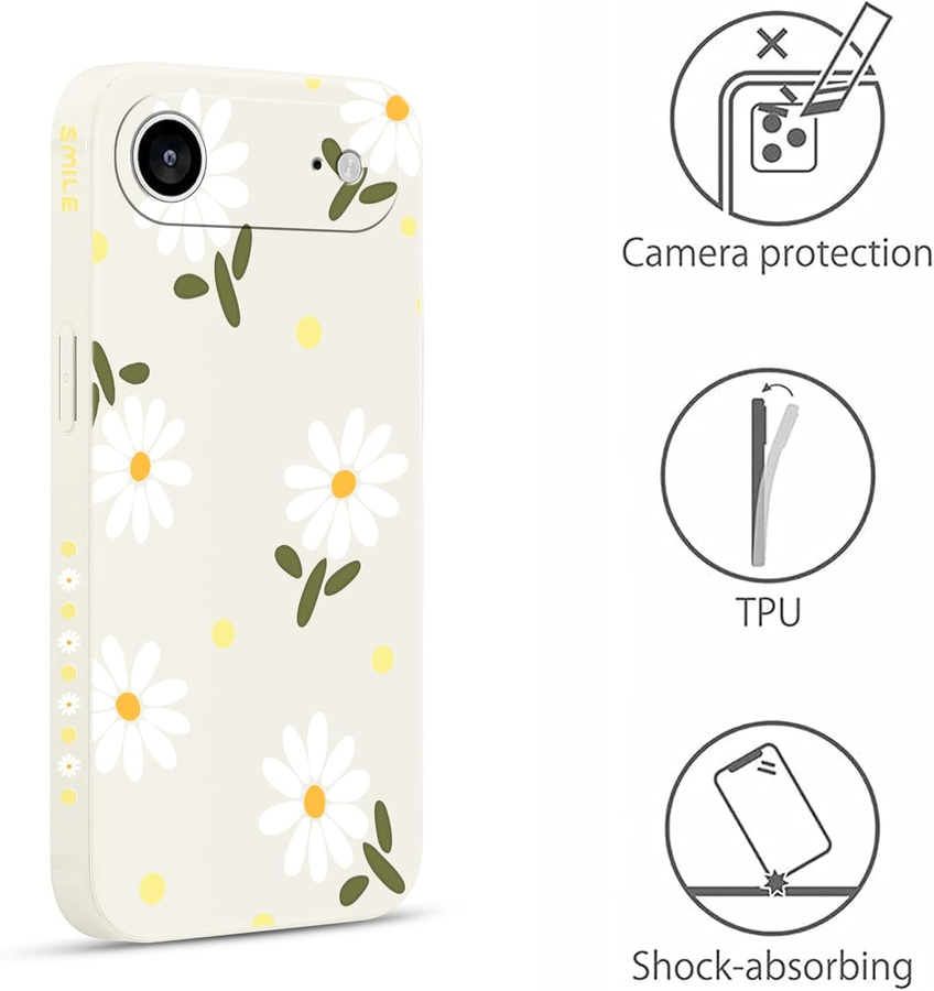 Pnakqil Iphone 17 Pro Max dėklas Daisies baltas