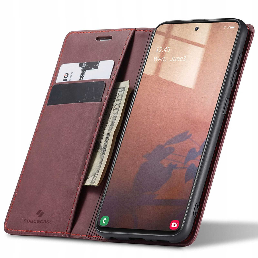 Spacecase piniginės dėklas Galaxy A51 raudonas