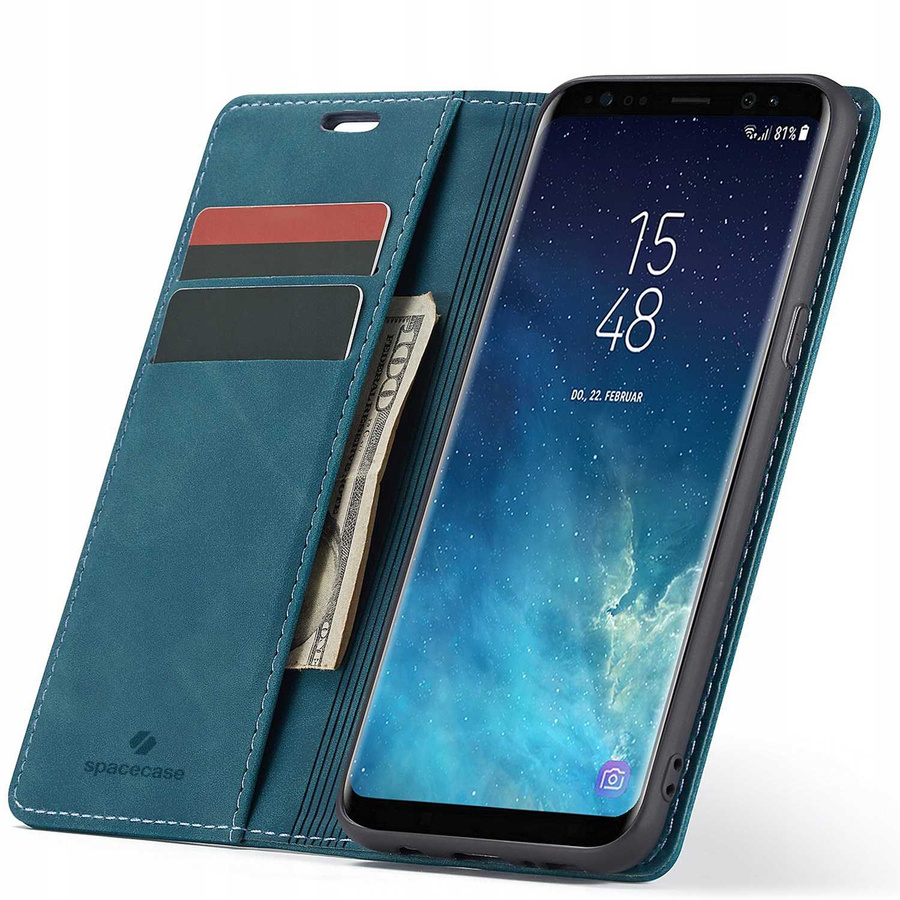 Spacecase piniginės dėklas Galaxy S8+ mėlynas