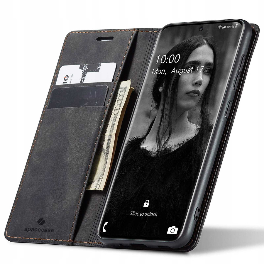 Spacecase piniginės dėklas Galaxy S20 juodas